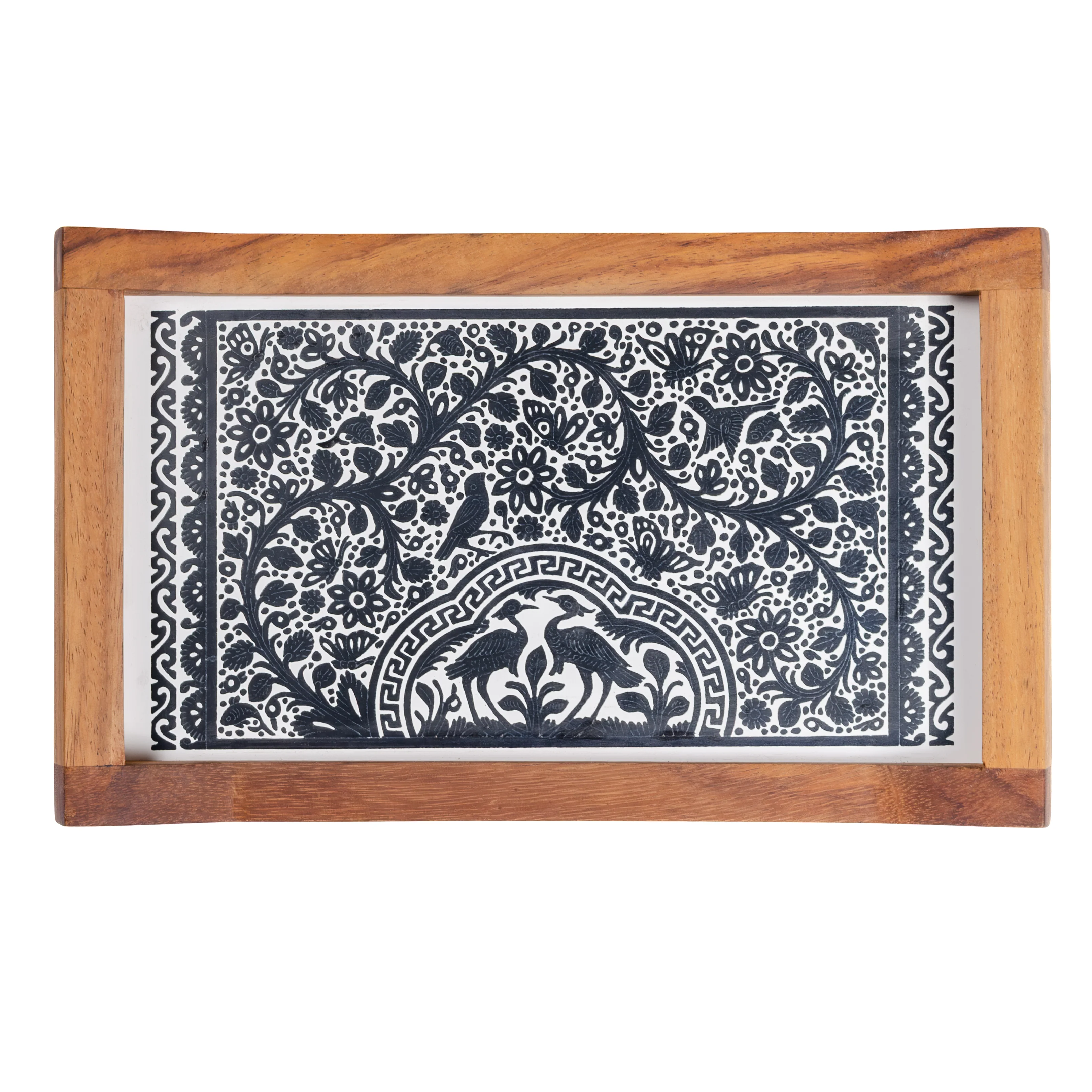 Small Olinalá Parota Solid Wood Serving Tray - Image 8