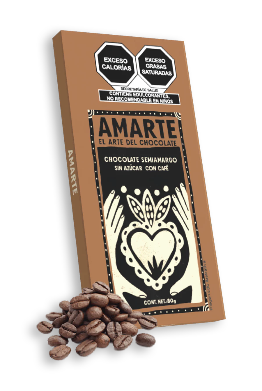 Smooth 80% Dark Chocolate Bar with Coffee Beans and No Sugar - Image 6