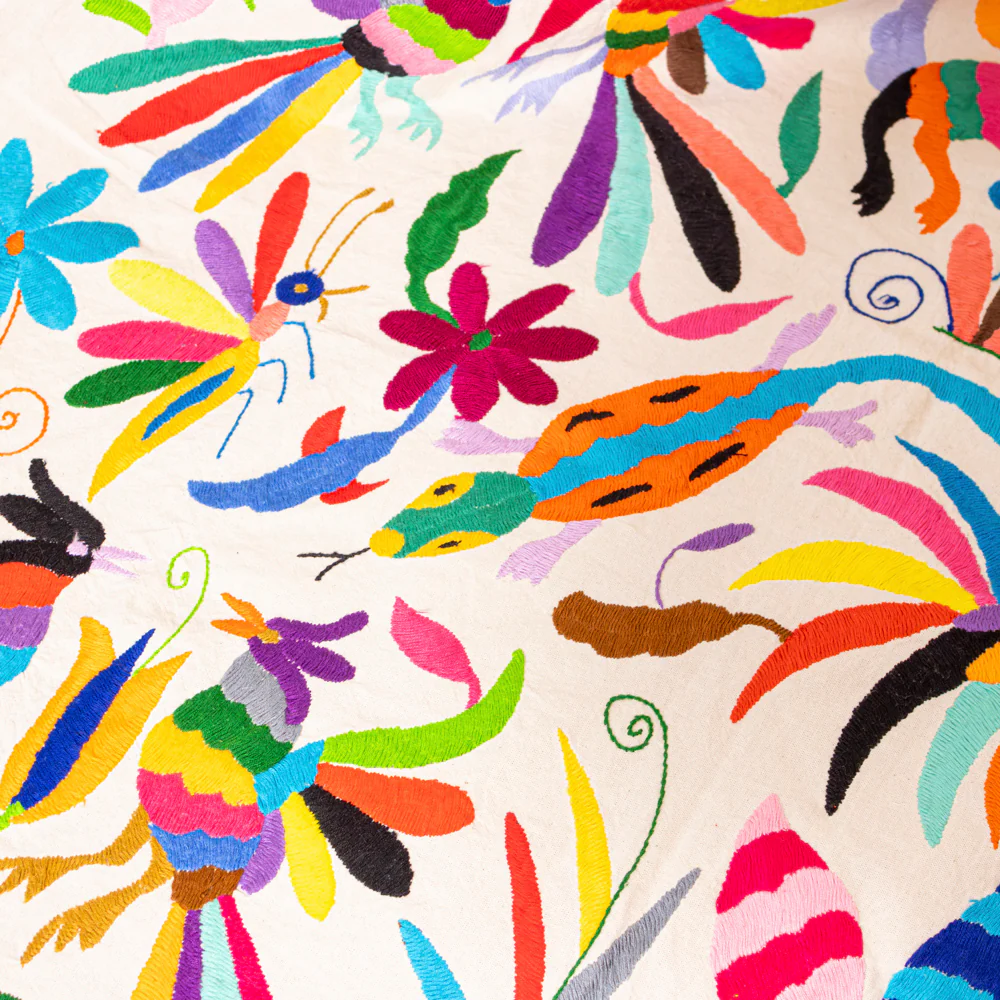 Otomí Hand-Embroidered Tapestry - Image 3