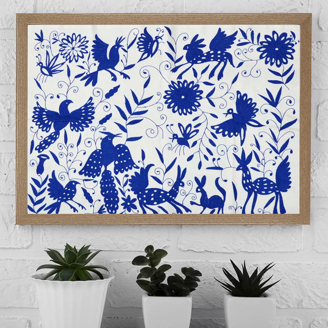 Otomí Hand-Embroidered Tapestry - Image 4