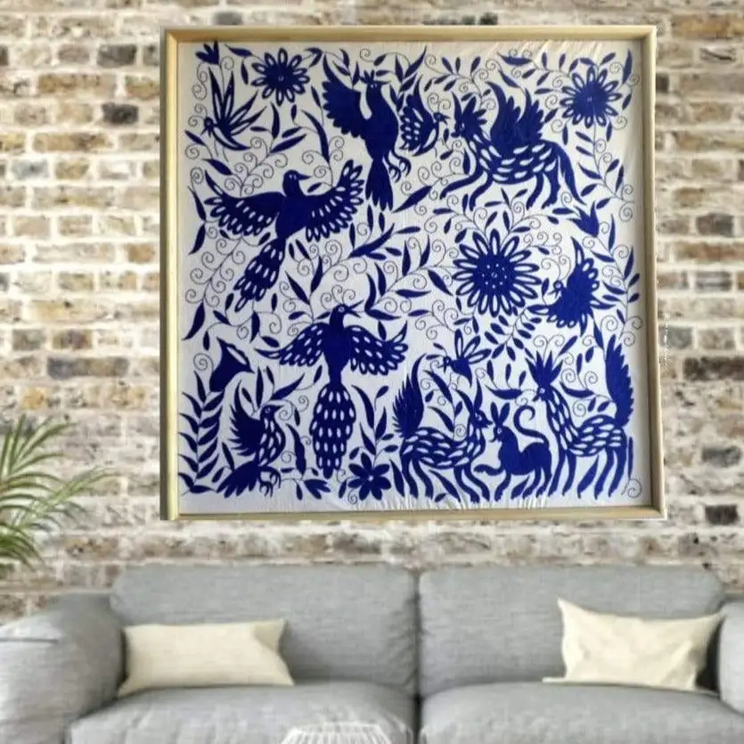 Otomí Hand-Embroidered Tapestry - Image 5