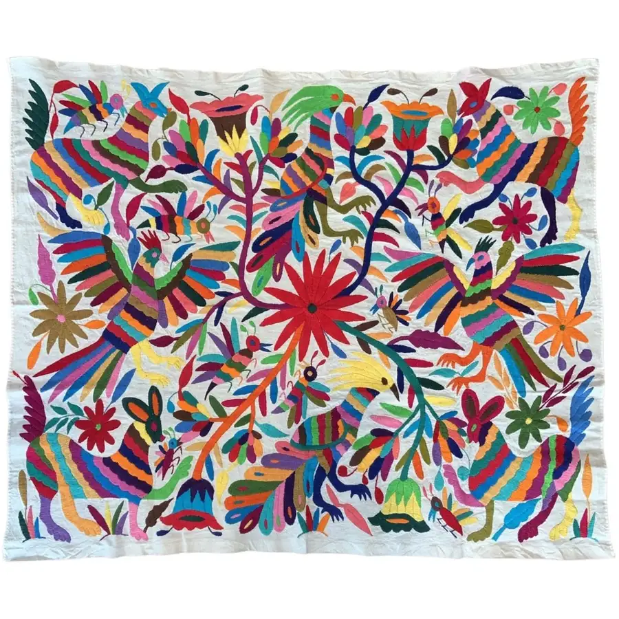 Otomí Hand-Embroidered Tapestry - Image 6