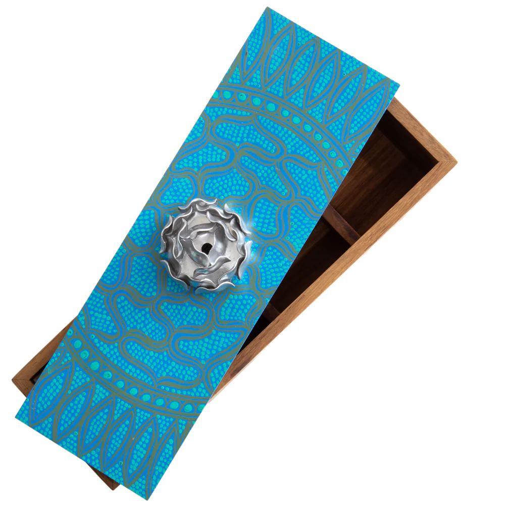 Hand-Painted Parota Solid Wood Tea Organizer - Image 10