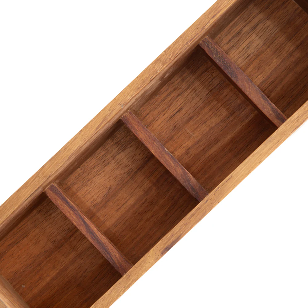 Hand-Painted Parota Solid Wood Tea Organizer - Image 6