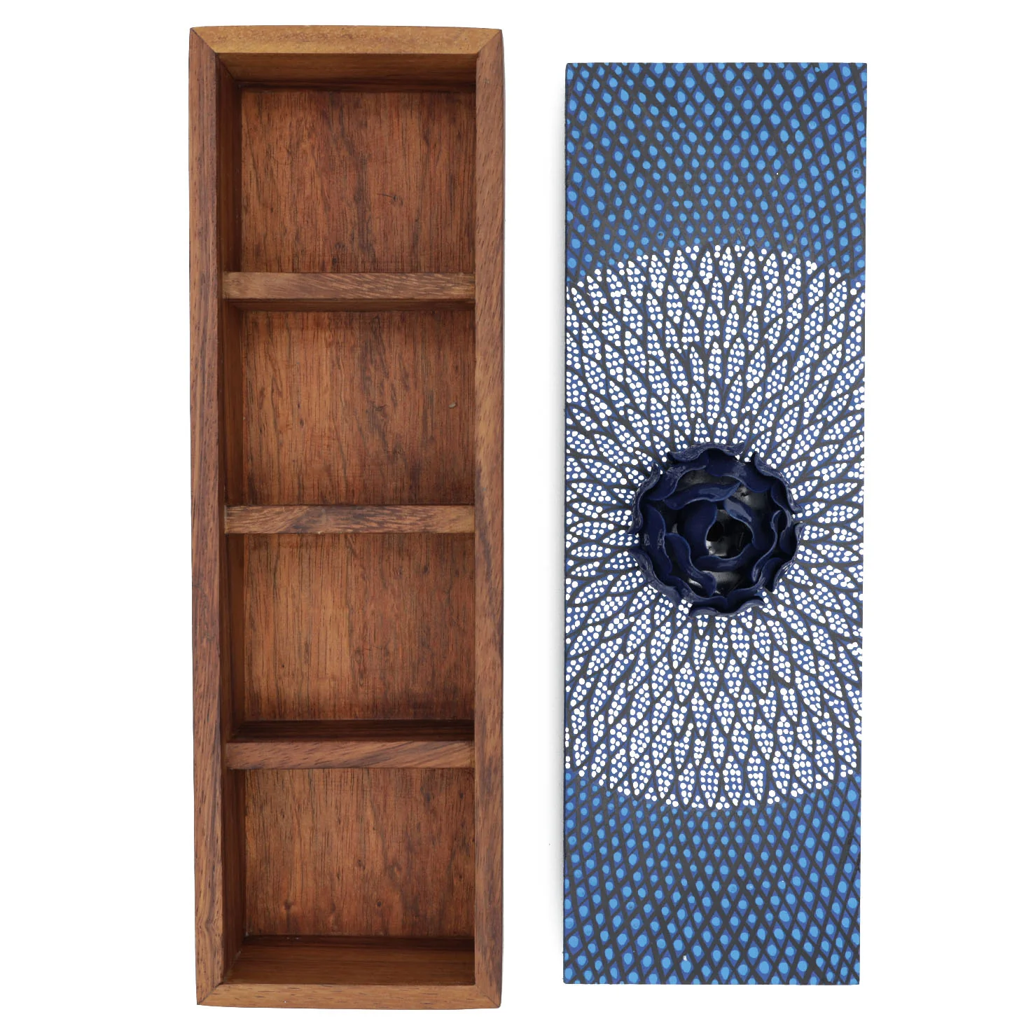Hand-Painted Parota Solid Wood Tea Organizer - Image 7