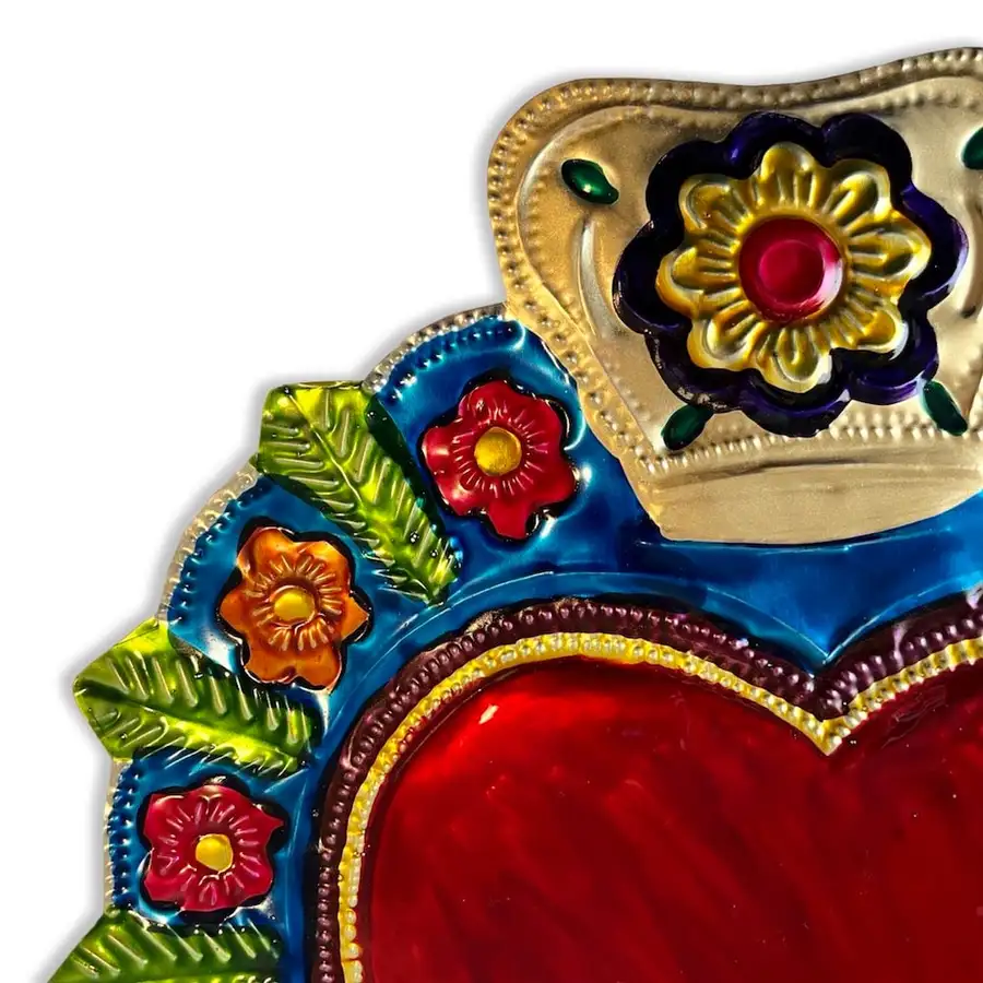 XL Mexican Milagro Tin Heart - Image 3