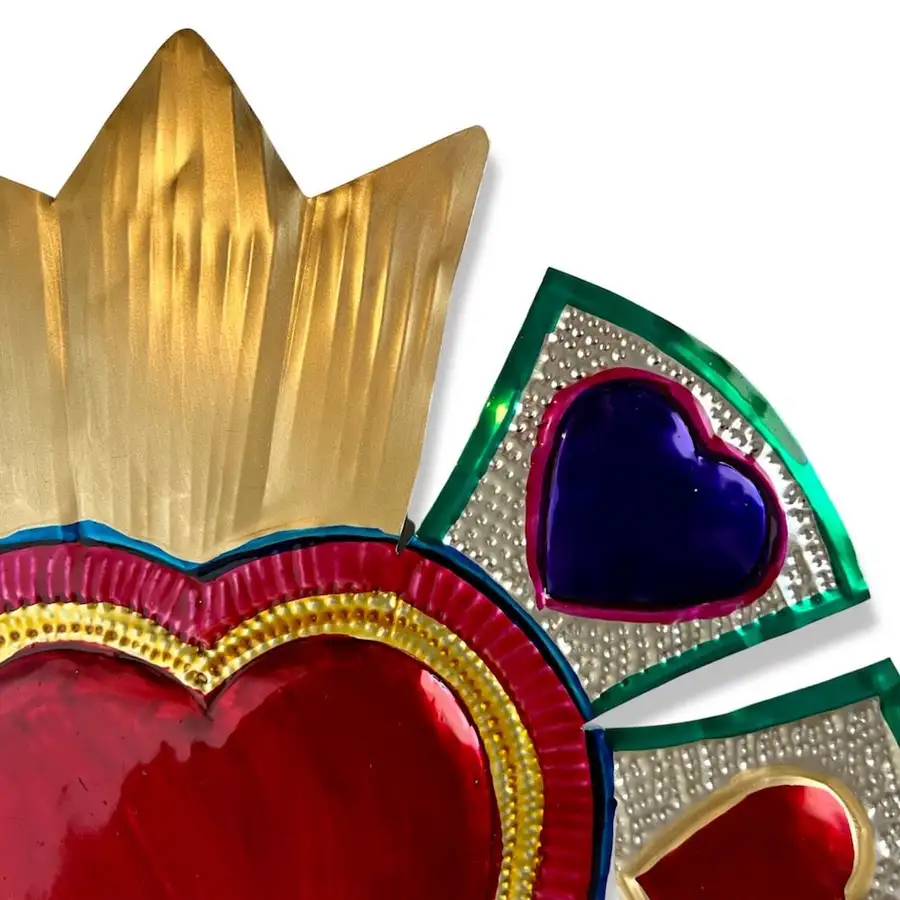 XL Mexican Milagro Tin Heart - Image 4