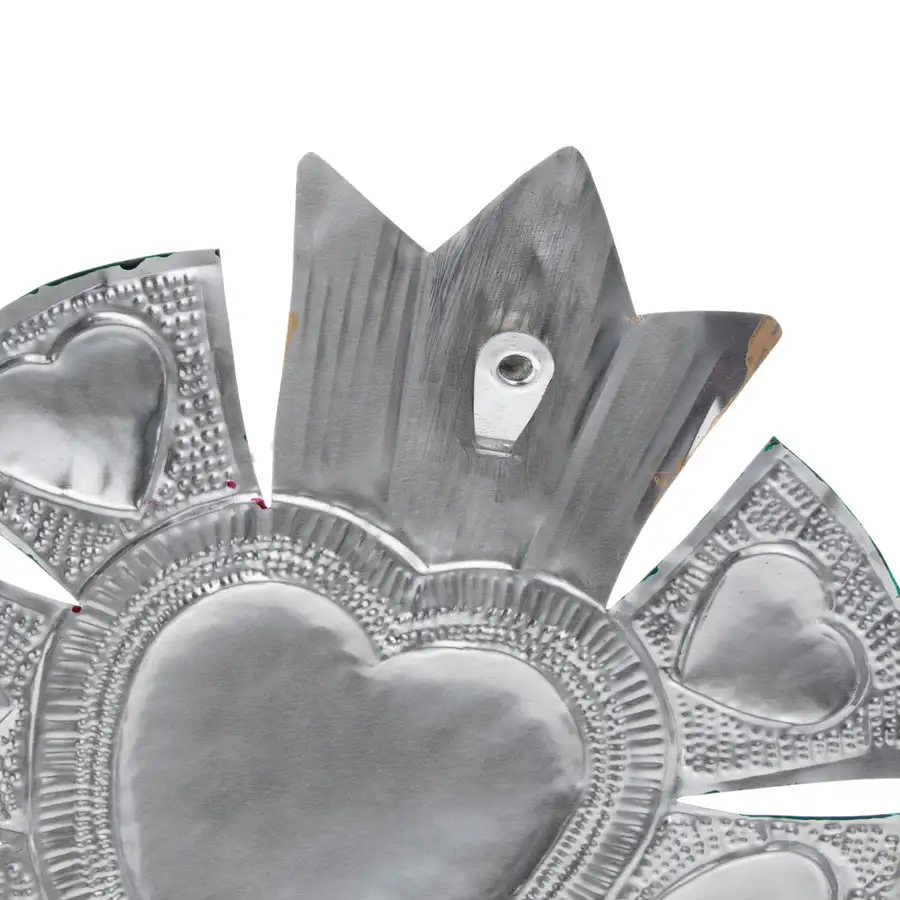 XL Mexican Milagro Tin Heart - Image 7