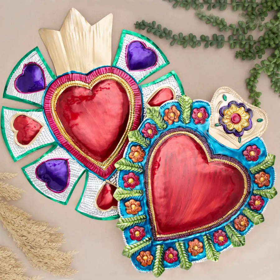 XL Mexican Milagro Tin Heart - Image 8