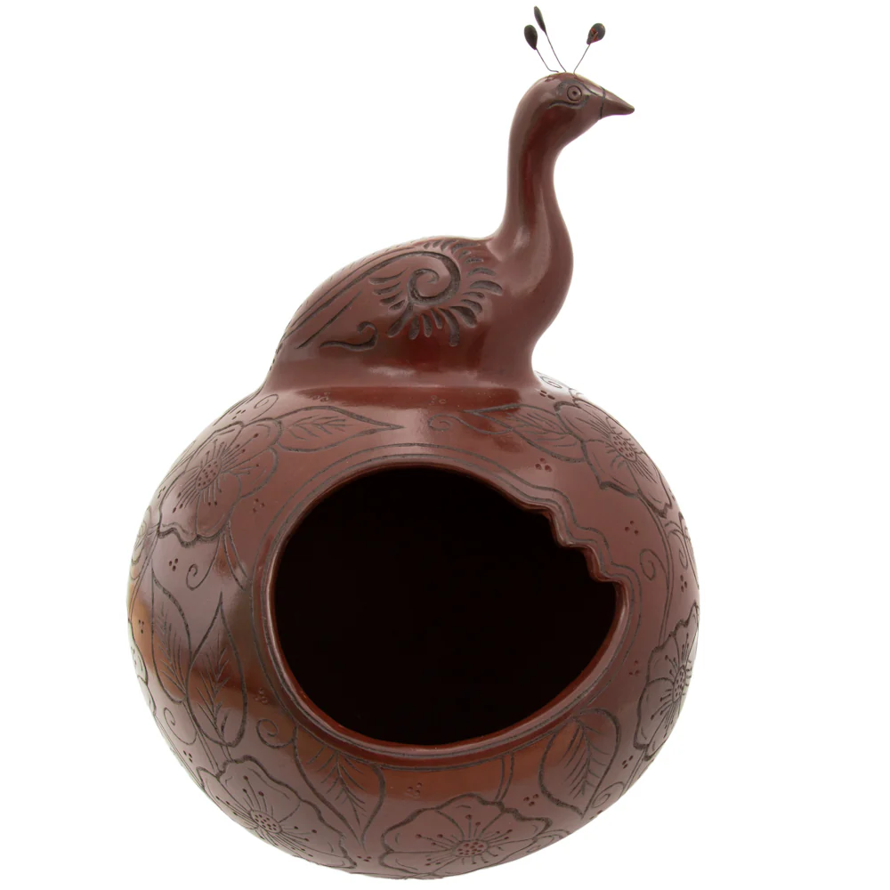 Zinapécuaro Large Peacock Bowl Sculpture - Image 4